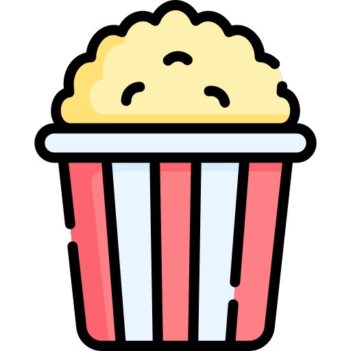 Popcorn entertainment cinema movie icon