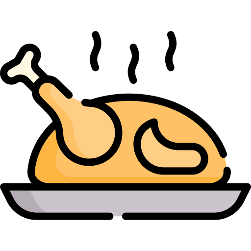 Roast chicken meat hot food turkey icon