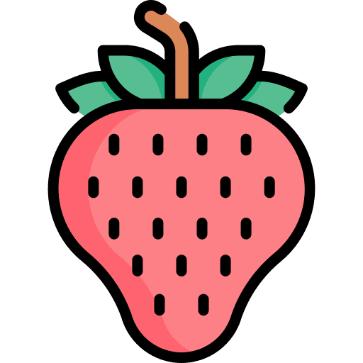 Strawberry vegetarian food and restaurant viburnum fruit icon