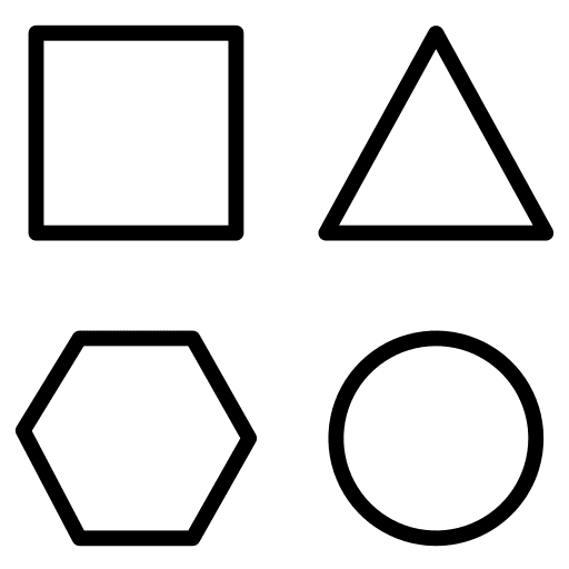 Geometrical shapes hexagon shapes and symbols circle icon