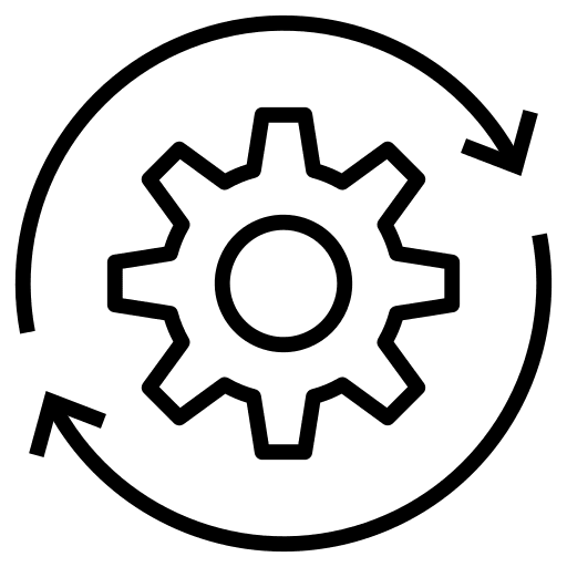 Setting progress arrows management icon