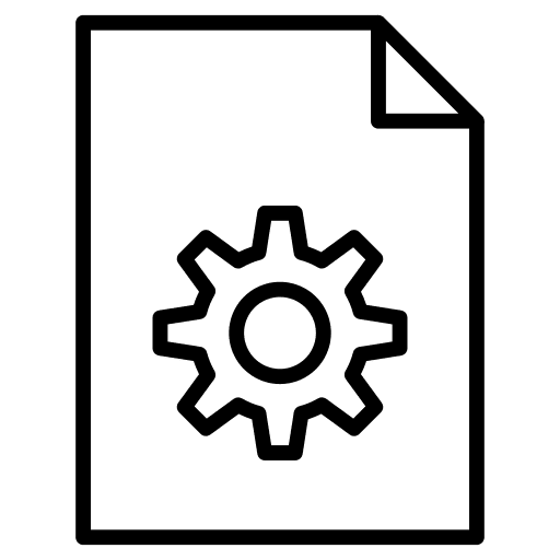 Paper cogwheel back office gear icon