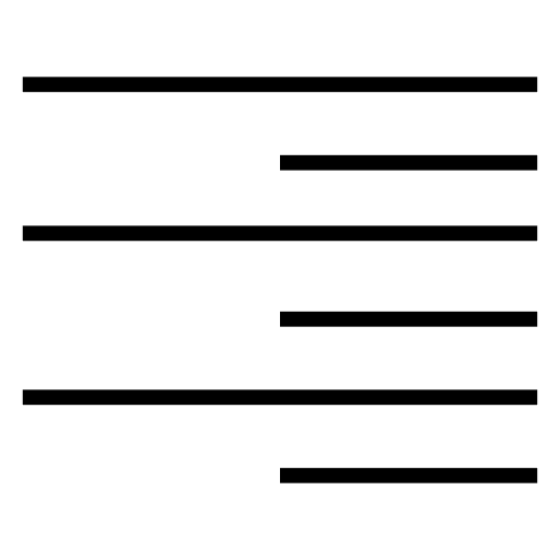 Right alignment lines alignment right align icon