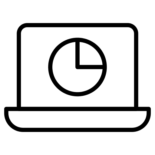 Pie chart laptop screen pie chart laptop icon