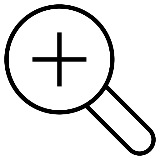 Zoom in ui plus magnifying glass icon