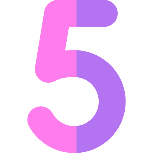 Five shapes and symbols number 5 icon
