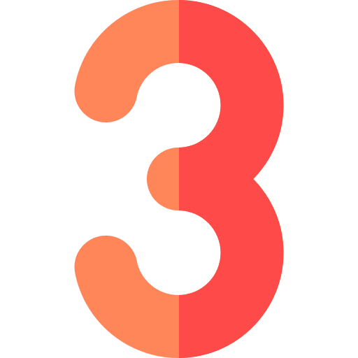 Three 3 shapes and symbols counting icon