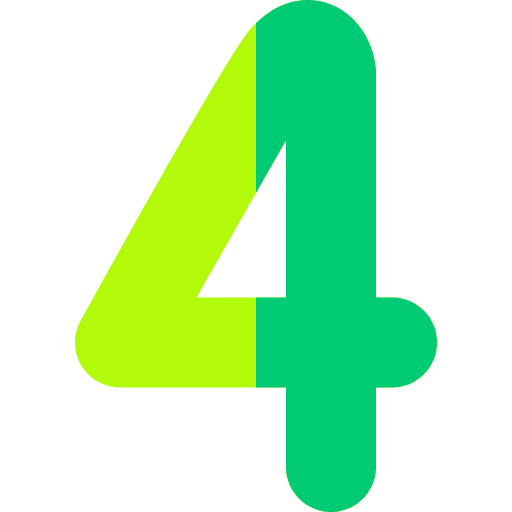 Four fourth number maths icon