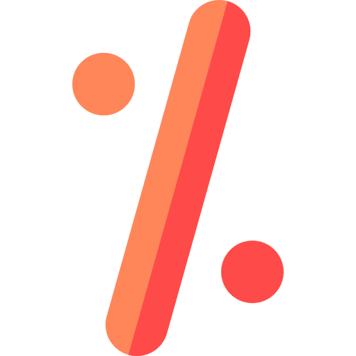 Percentage sales discount shapes and symbols icon