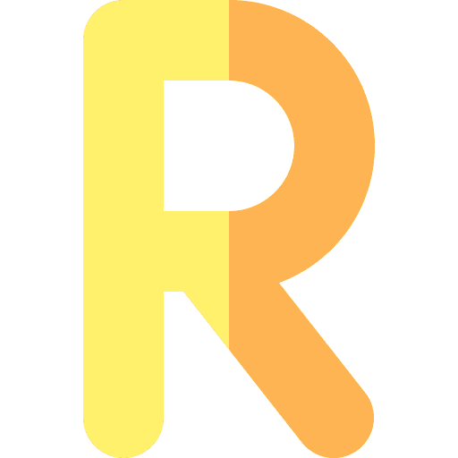 R shapes and symbols letter education icon