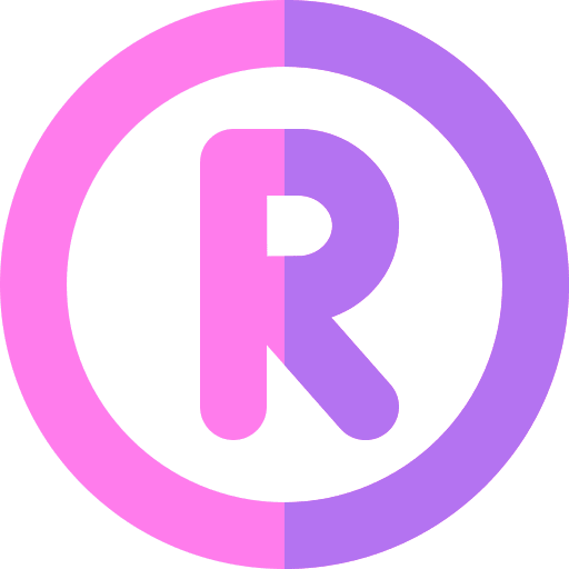 Registered trademark copyright logo signaling icon