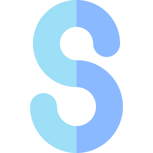 S abecedary alphabet shapes and symbols icon