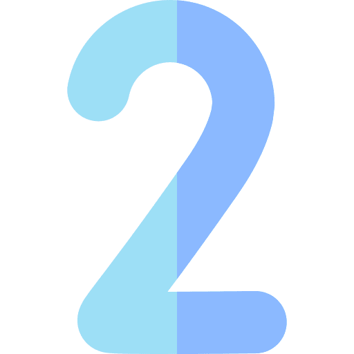 Two two counting shapes and symbols icon