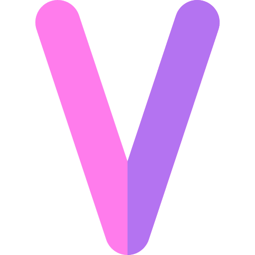 V v education shapes and symbols icon