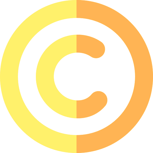 Copyright owner shapes and symbols license icon