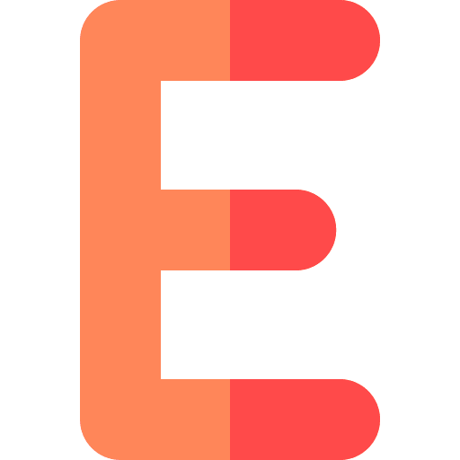 E abecedary letter education icon