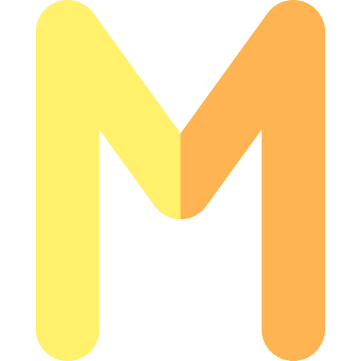M alphabet m shapes and symbols icon