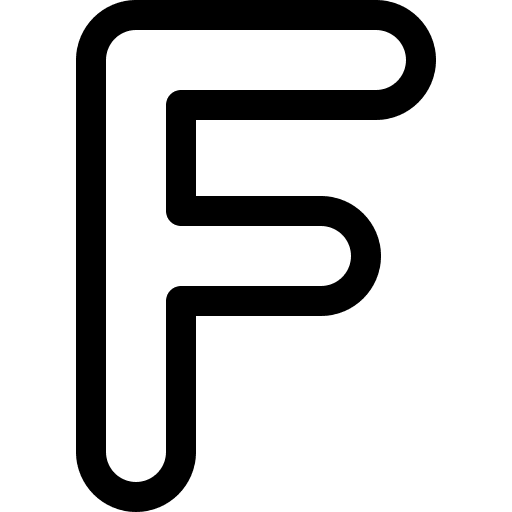 F shapes and symbols abecedary f icon