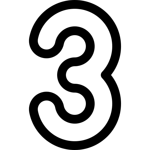 Three number shapes and symbols three icon