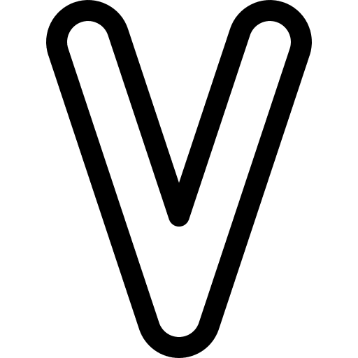 V abecedary shapes and symbols letter icon