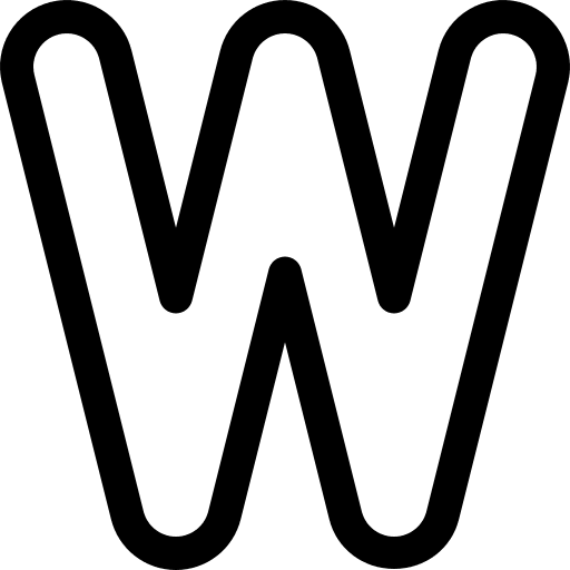 W letter abecedary alphabet icon