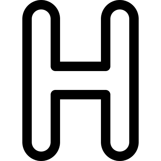 H education alphabet shapes and symbols icon