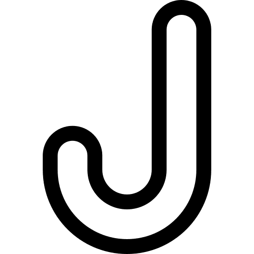 J abecedary letter consonant icon