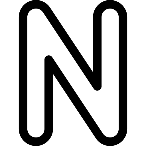 N consonant abecedary letter icon