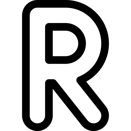 R abecedary shapes and symbols education icon