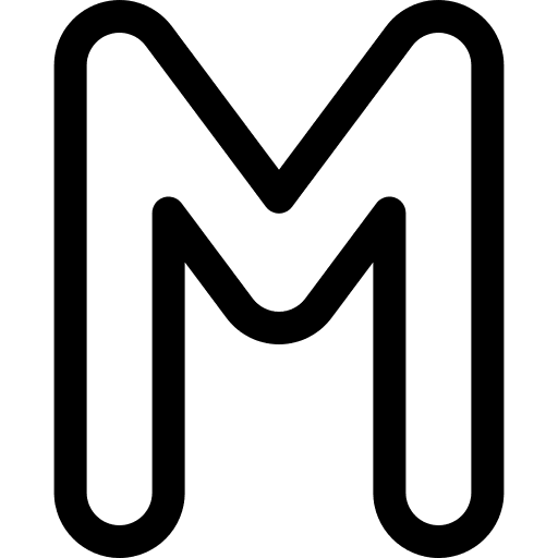 M shapes and symbols alphabet m icon