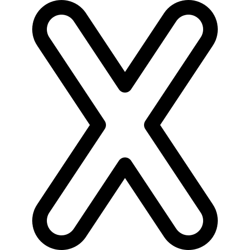 X letter consonant alphabet icon