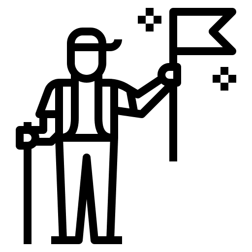 Success people adventurer trekking icon