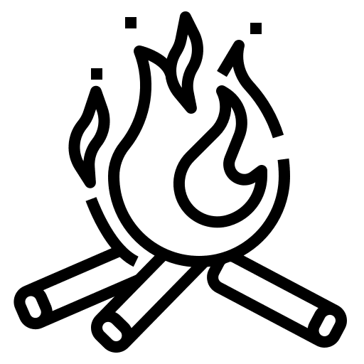 Bonfire camping flame fire icon