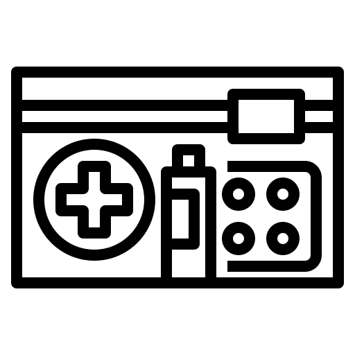 First aid kit healthcare and medical drugs box icon