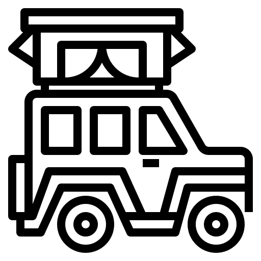 Jeep road trip camping adventurer icon