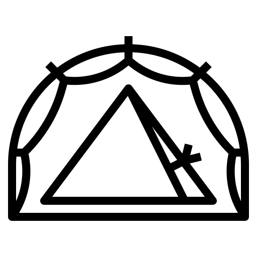 Tent trekking camp hiking icon