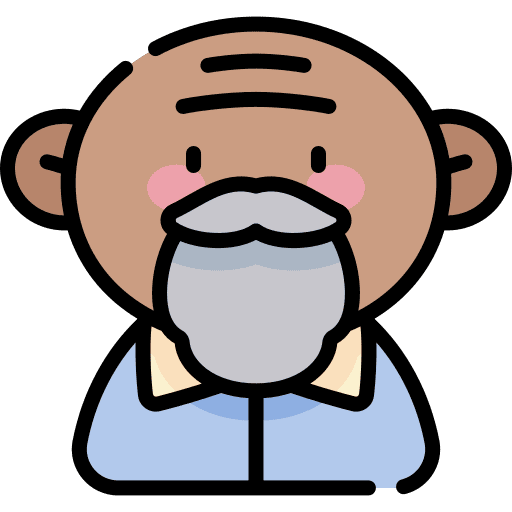 Old man avatar beard black man icon