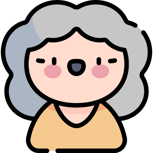 Old woman feelings happy profile icon
