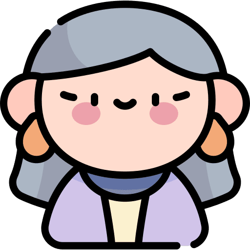 Old woman profile long hair user icon