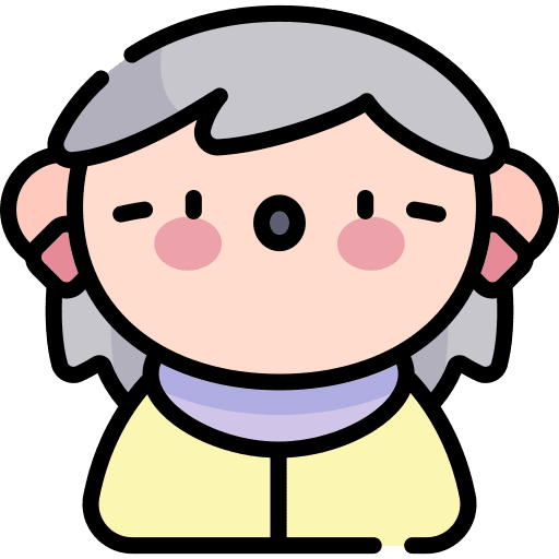 Old woman elderly feelings surprised icon