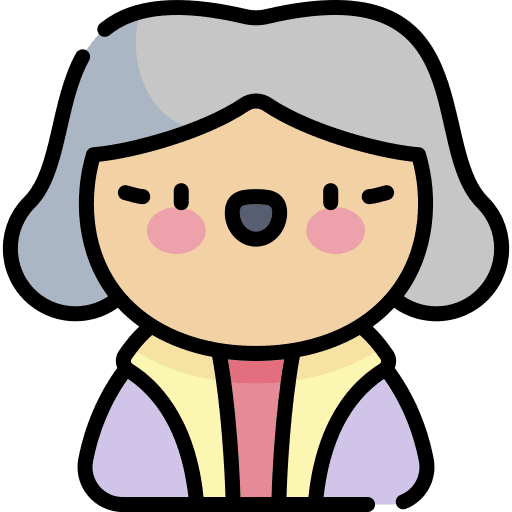 Old woman grandma profile happy icon