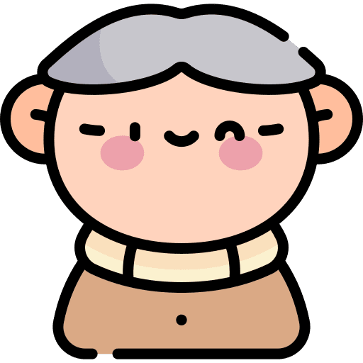 Old man grandfather avatar wink icon