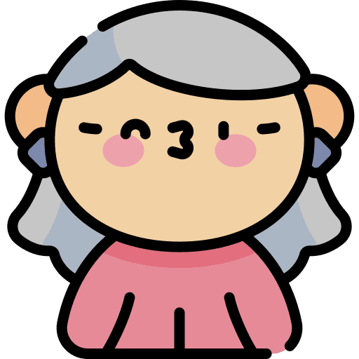 Old woman kiss avatar grandmother icon