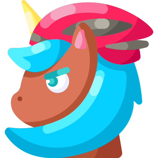 Unicorn fantasy bicyclist fairy tale icon