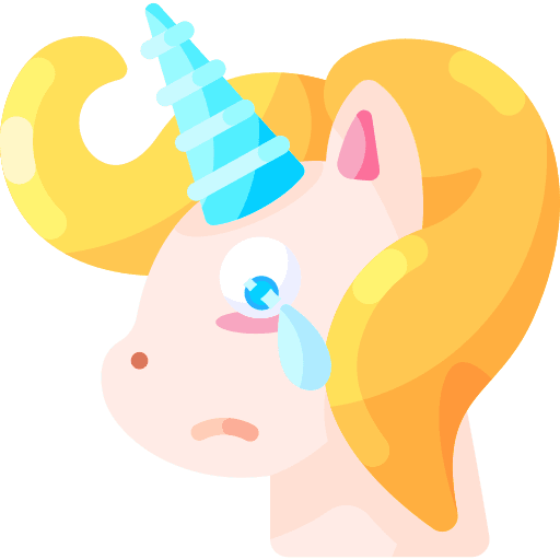 Unicorn folklore smileys crying icon
