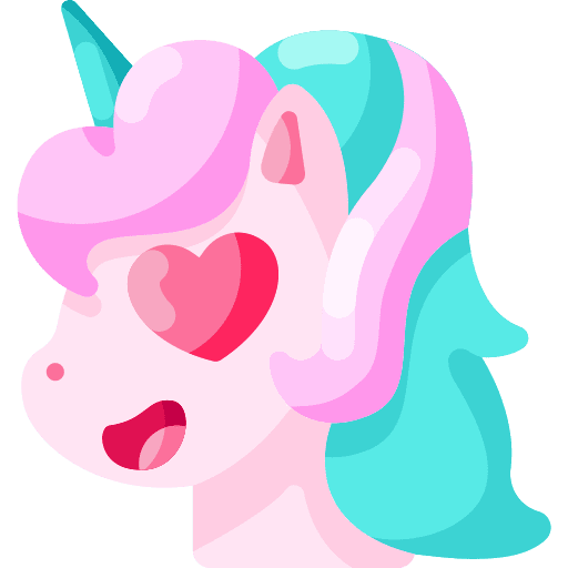 Unicorn animals love heart icon