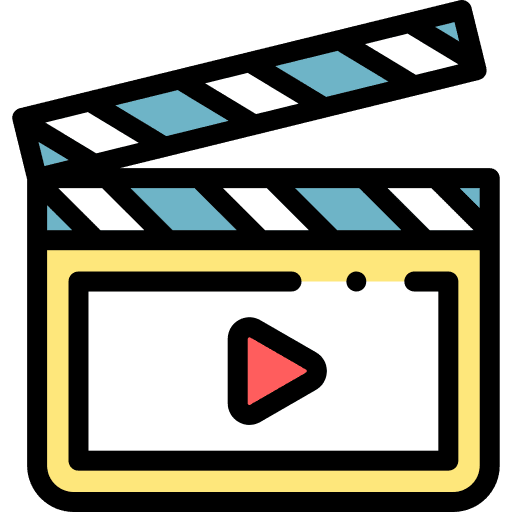 Movie film play button entertainment icon