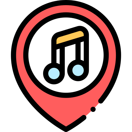 Music placeholder music pin icon
