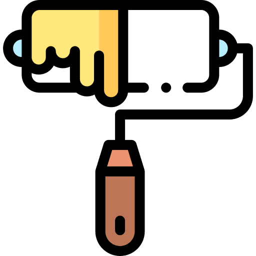 Painting roller paint roller construction and tools improvement icon