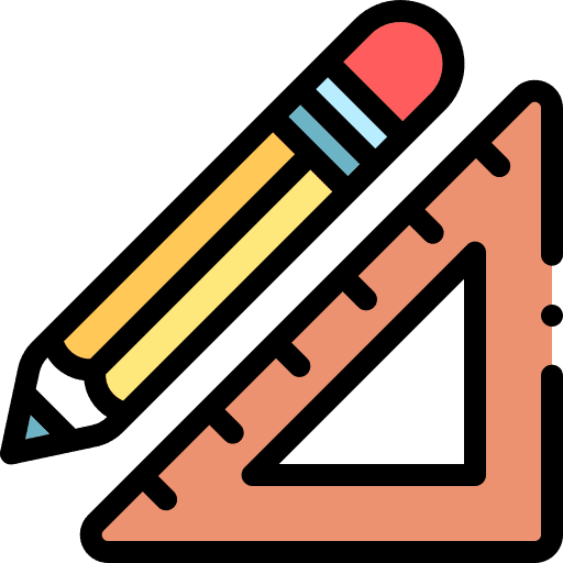 Pencil and ruler education pencil and ruler ruler icon
